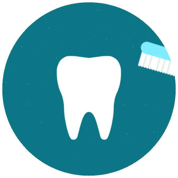 Image graphique d'une dent et d'une brosse à dents 
